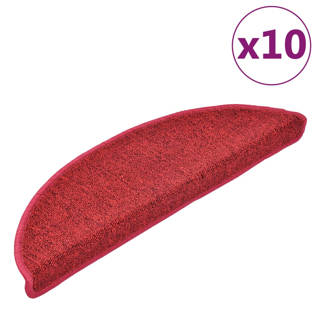 Trappematter 10 stk 56x17x3 cm rød halvrund