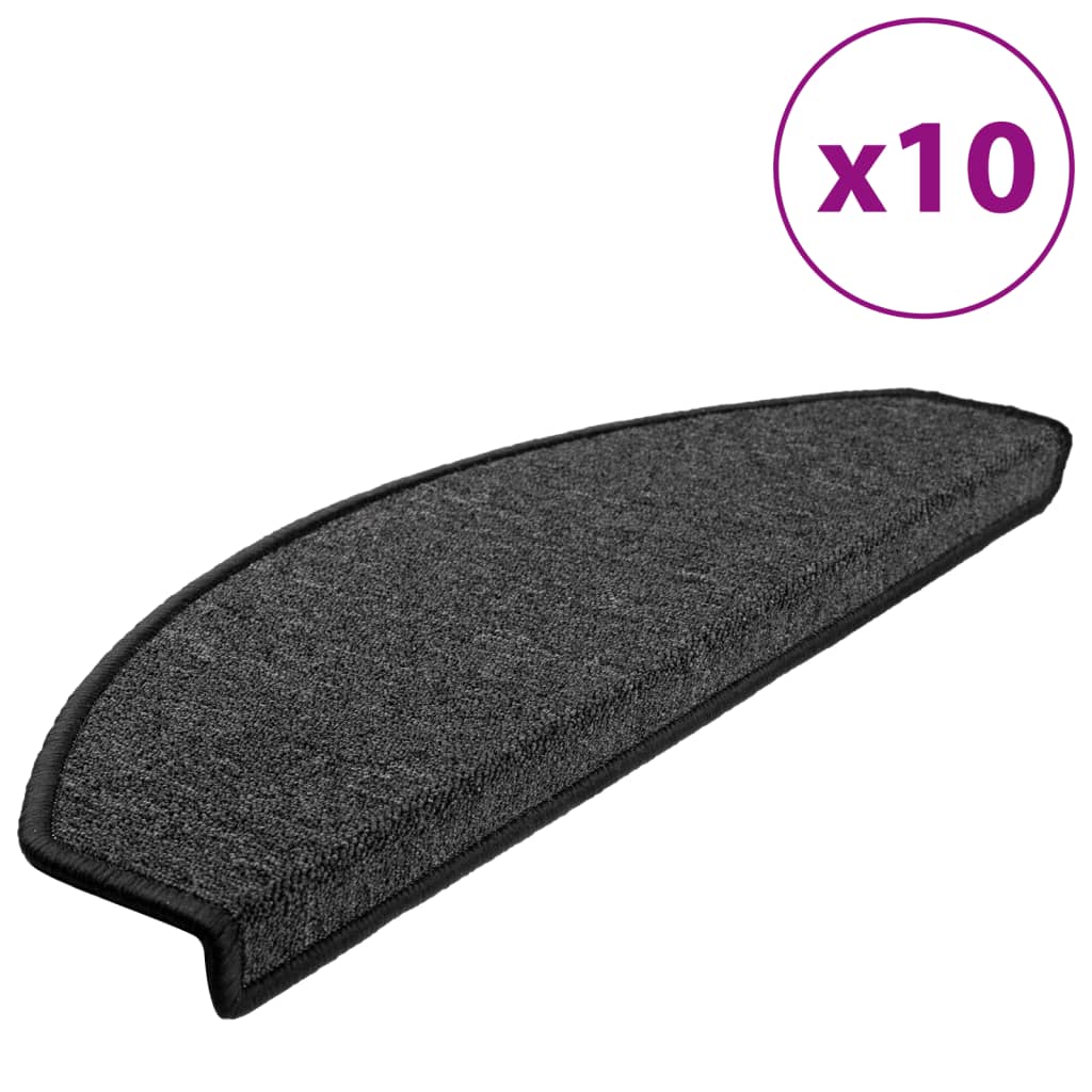 Trappematter 10 stk 65x24x4 cm antrasitt halvrund stor