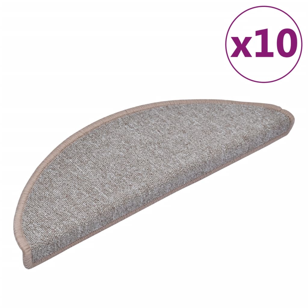 Trappematter 10 stk 65x24x4 cm lysebrune halvrund store