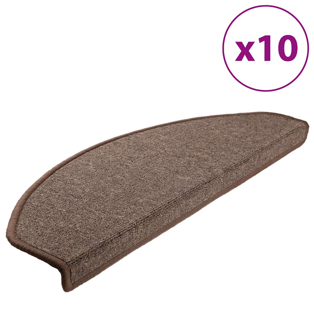 Trappematter 10 stk 65x24x4 cm kaffebrune halvrund store