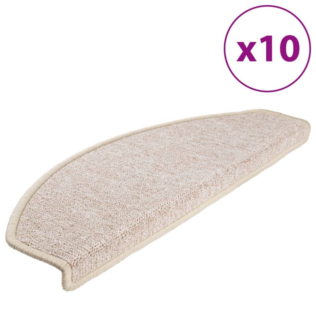 Trappematter 10 stk 65x24x4 cm taupe halvrund store