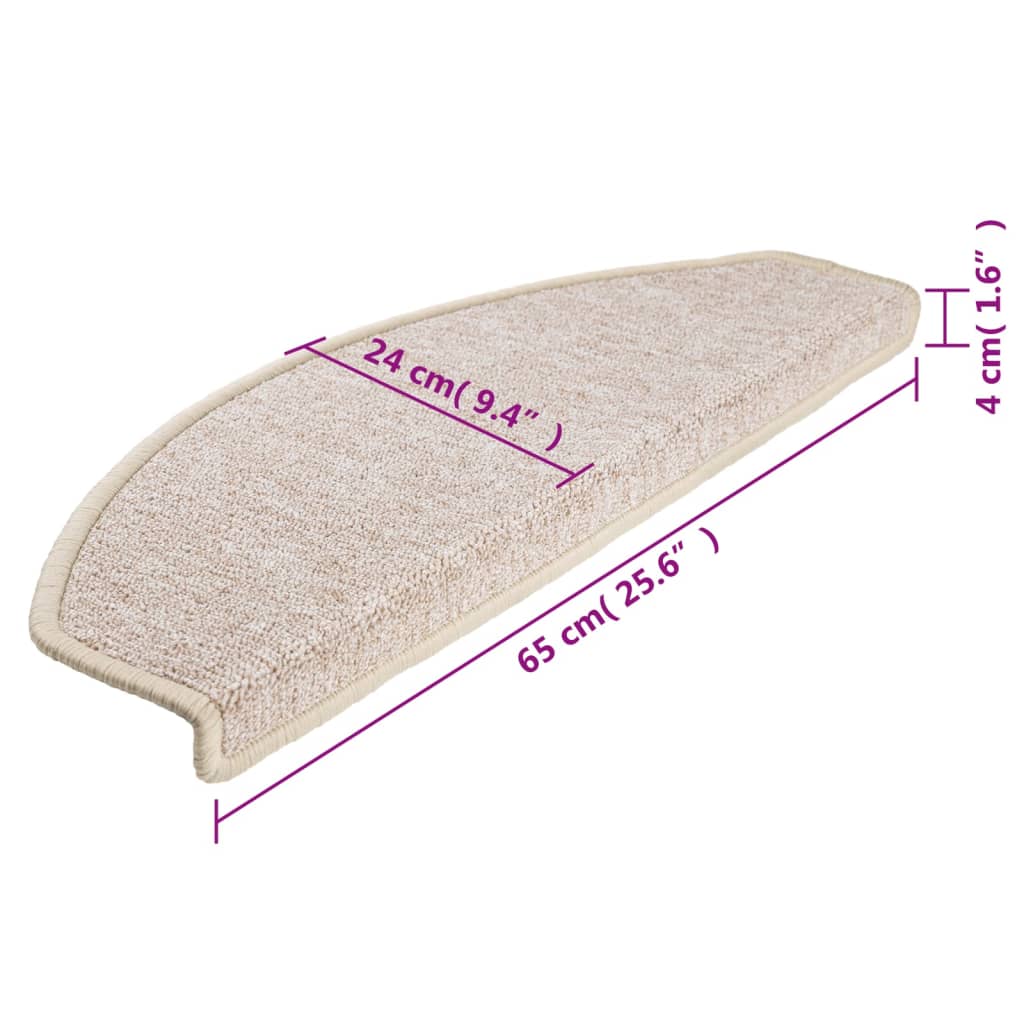 Trappematter 10 stk 65x24x4 cm taupe halvrund store