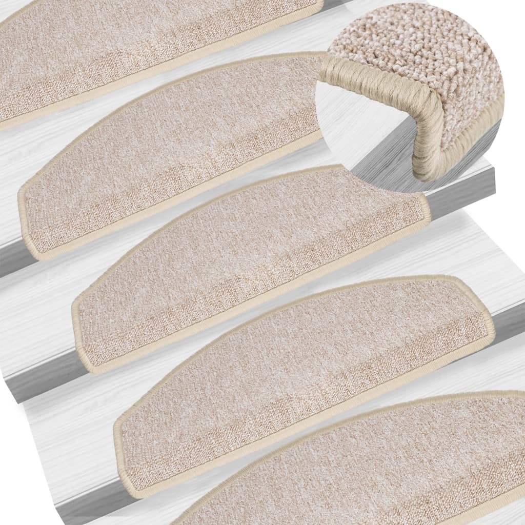 Trappematter 10 stk 65x24x4 cm taupe halvrund store