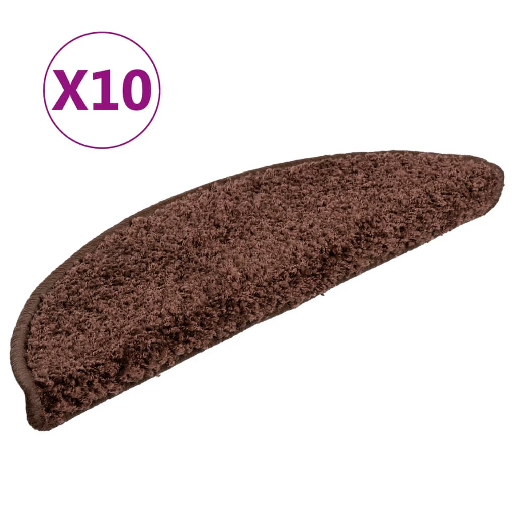 Trappematter 10 stk 56x17x3 cm brune halvrund
