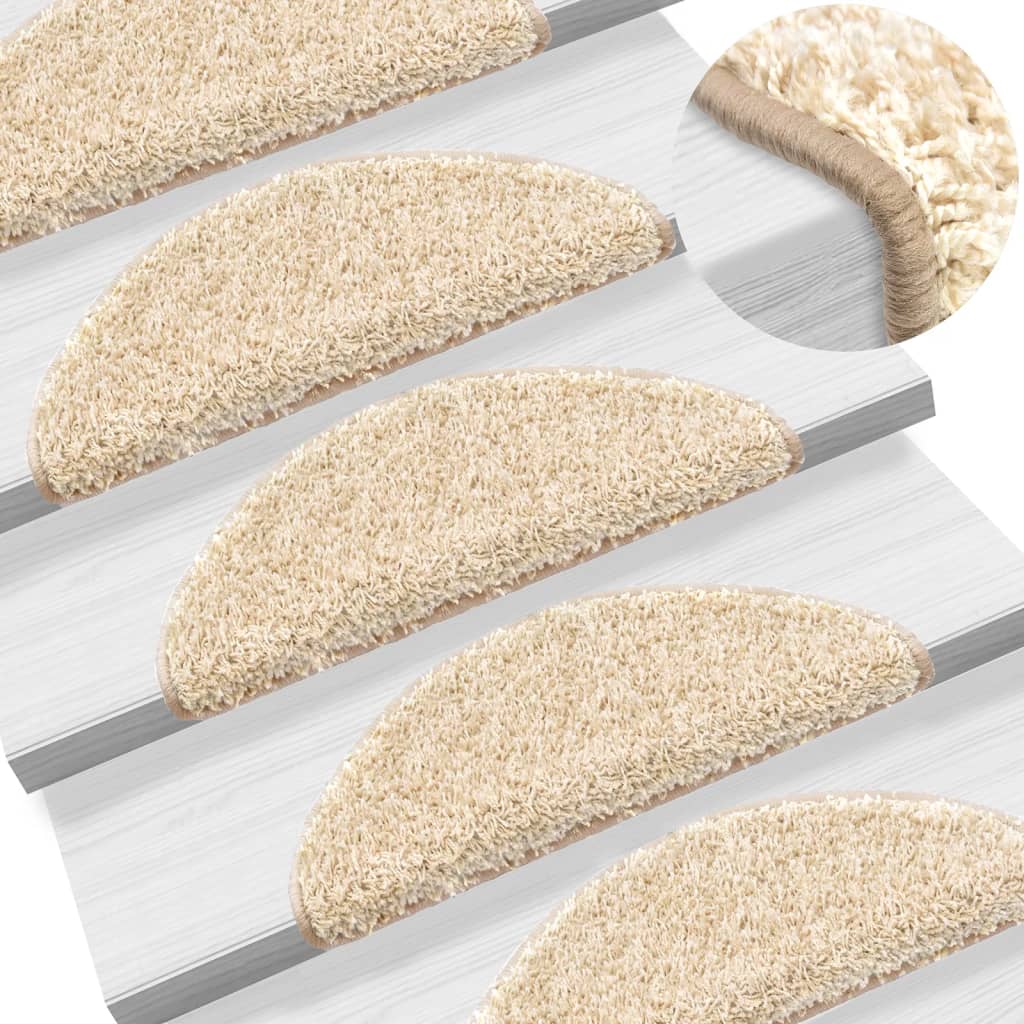 Trappematter 10 stk 56x17x3 cm kremfargede halvrund