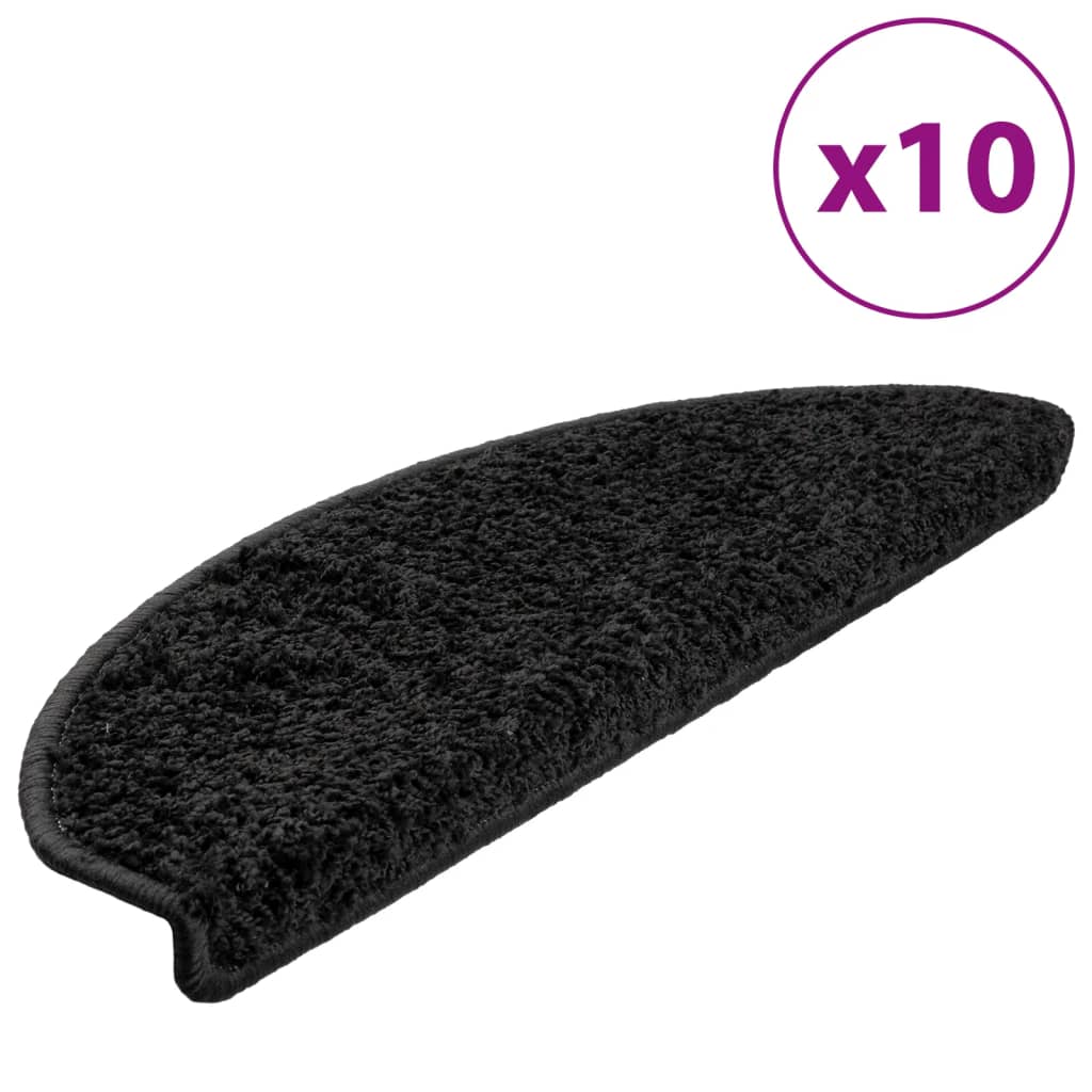 Trappematter 10 stk 65x21x4 cm svarte halvrund store