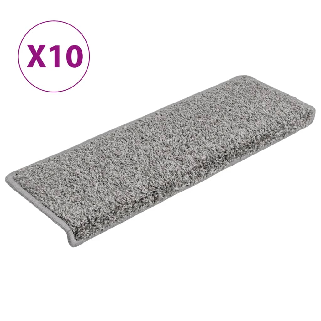 Trappematter 10 stk 65x21x4 cm grå rektangulær kant