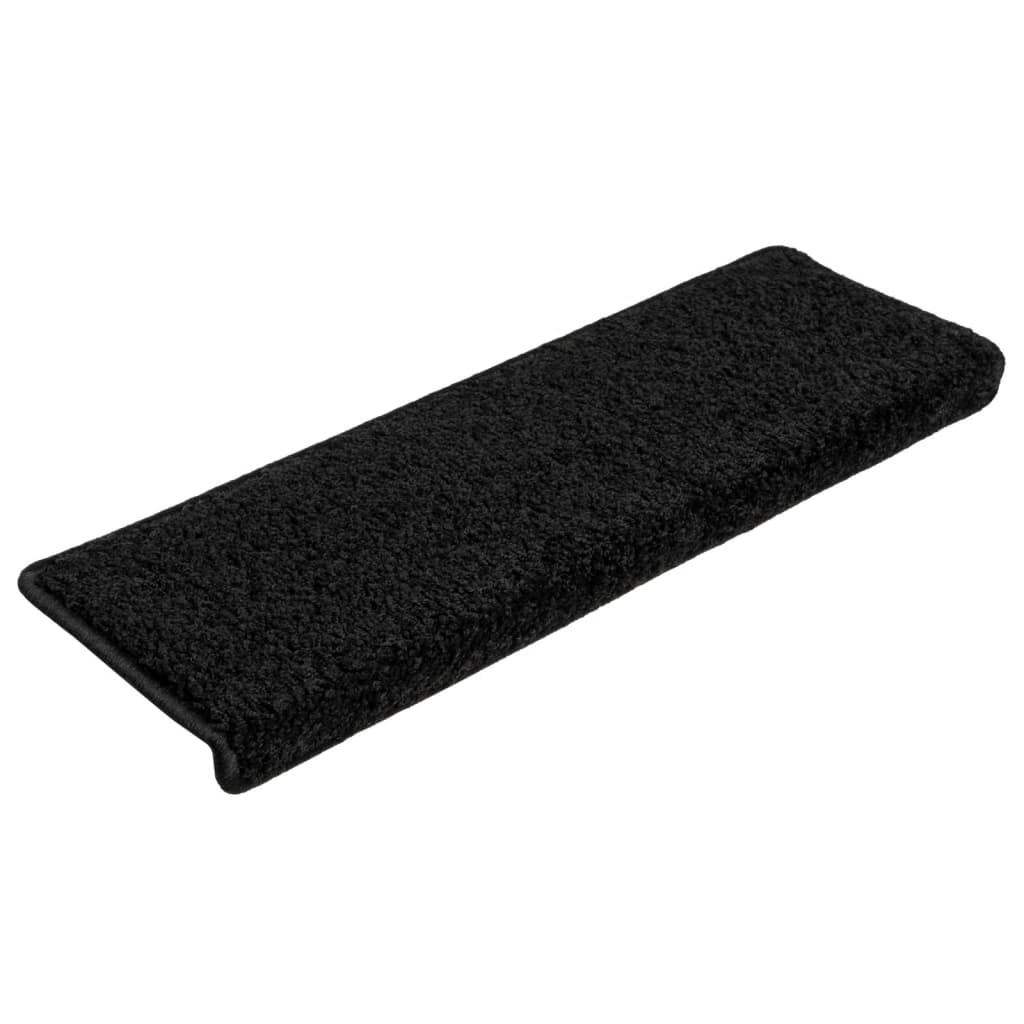 Trappematter 10 stk 65x21x4 cm svart rektangulær kant