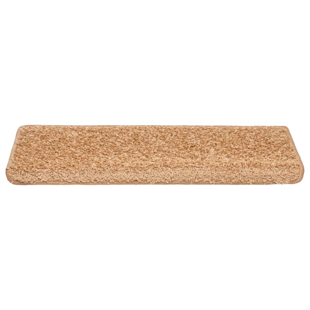 Trappematter 10 stk 65x21x4 cm beige rektangulær kant