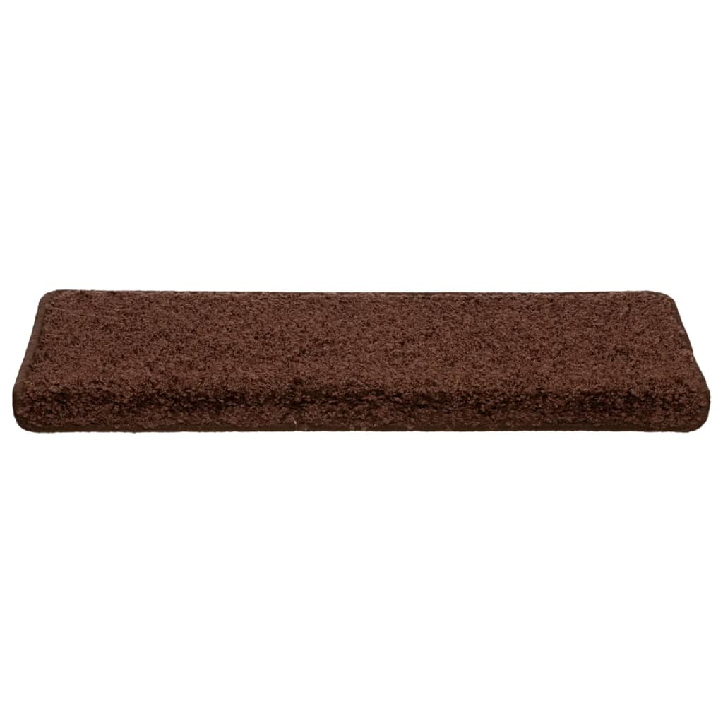 Trappematter 10 stk 65x21x4 cm brun rektangulær kant