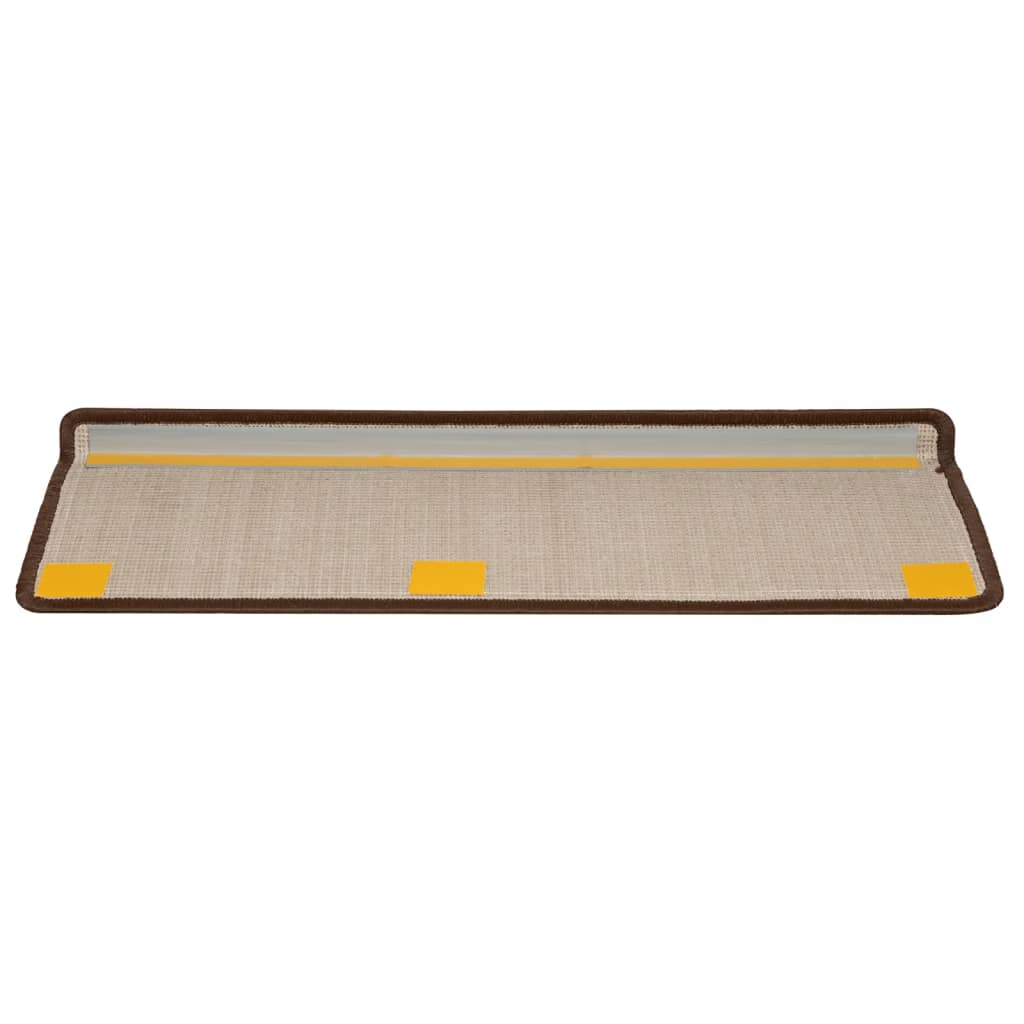 Trappematter 10 stk 65x21x4 cm brun rektangulær kant