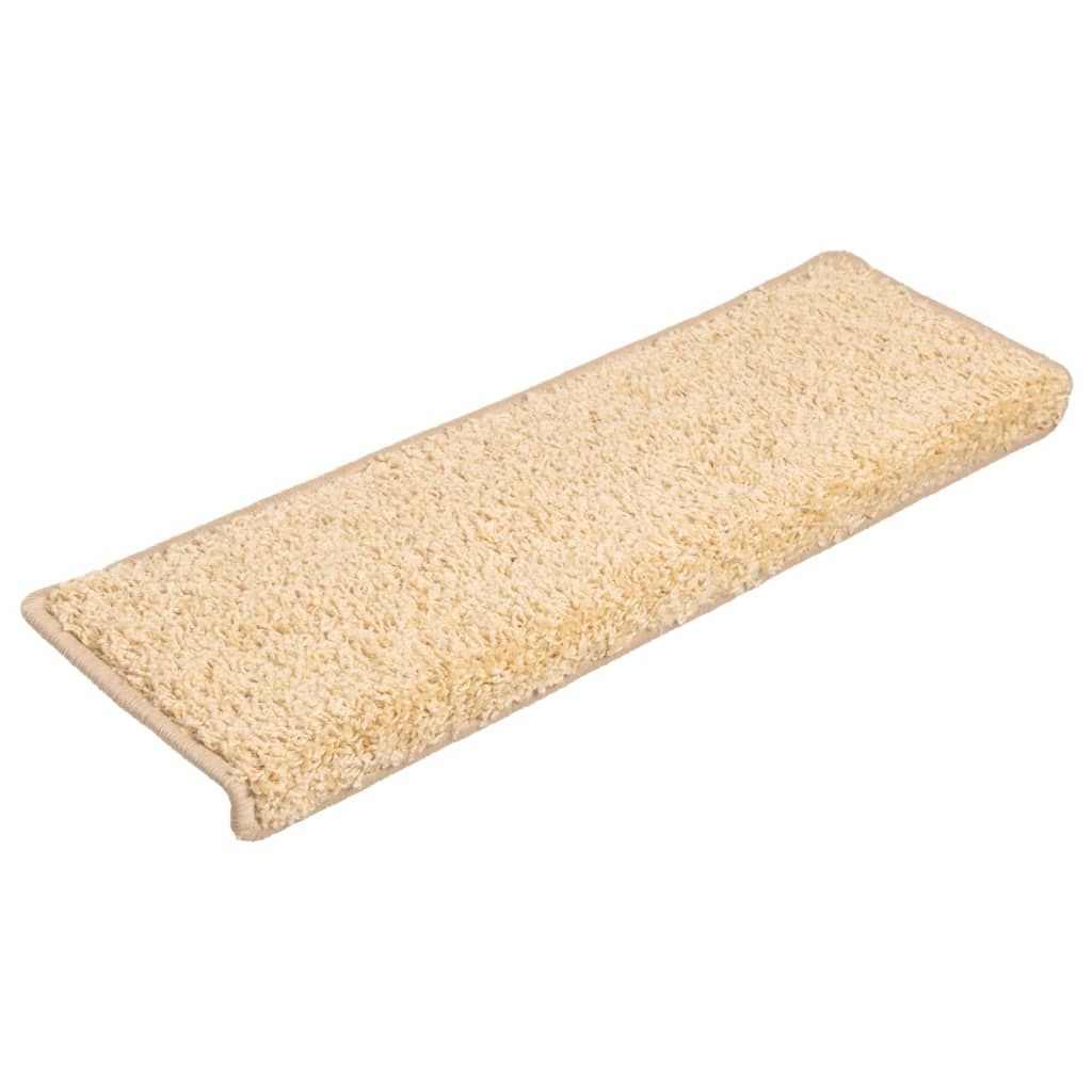 Trappematter 10 stk 65x21x4 cm kremfarget rektangulær kant