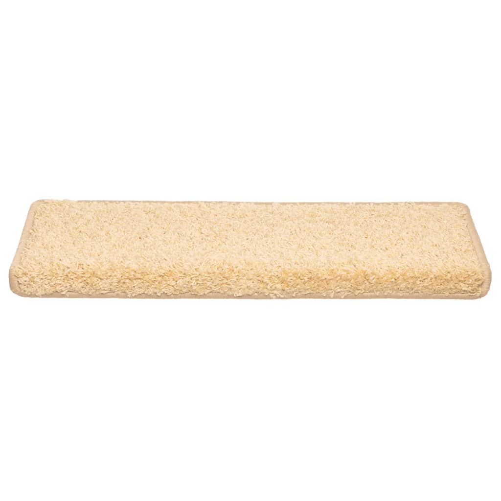 Trappematter 10 stk 65x21x4 cm kremfarget rektangulær kant