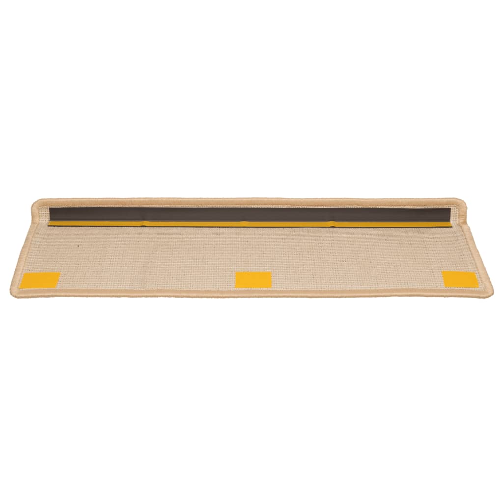 Trappematter 10 stk 65x21x4 cm kremfarget rektangulær kant