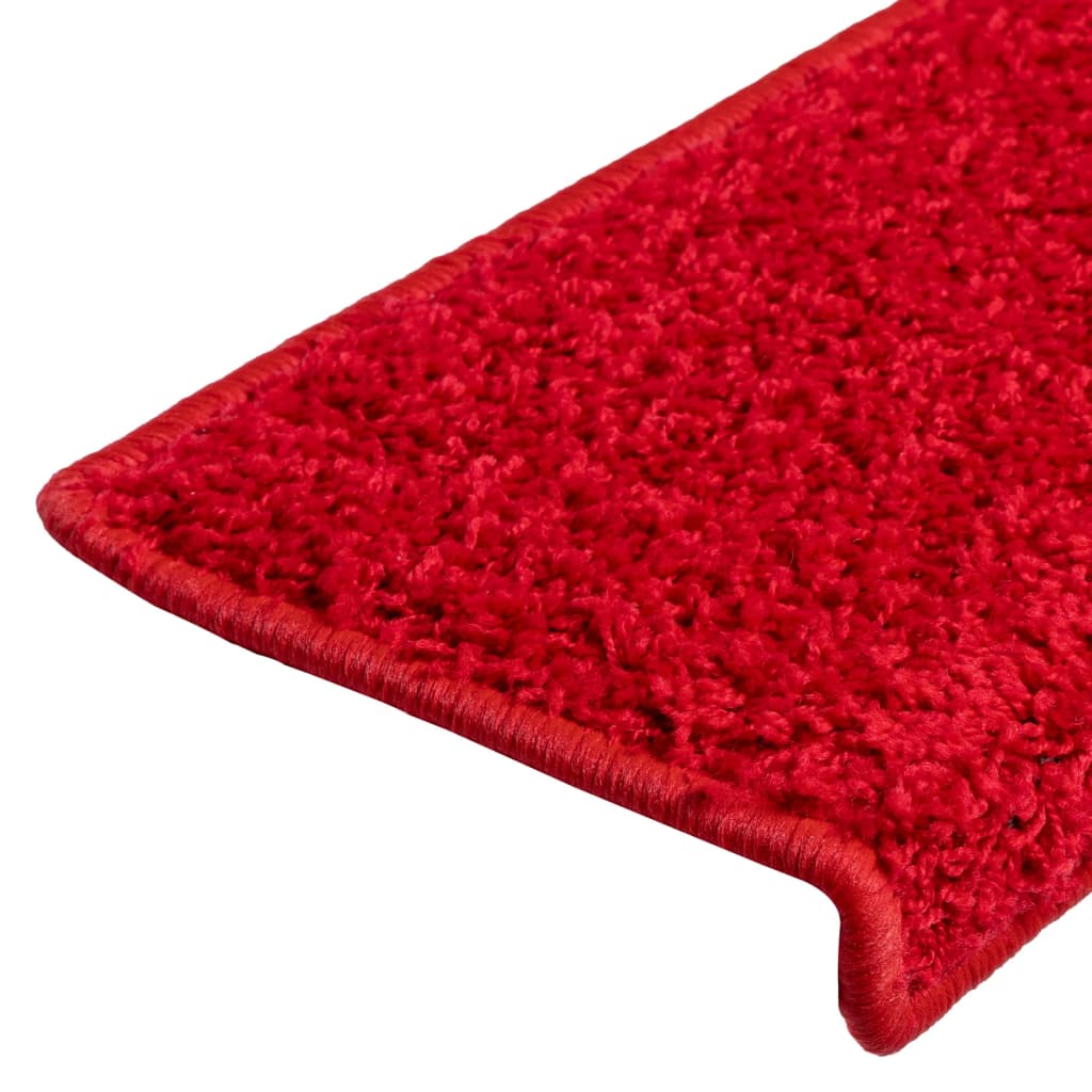 Trappematter 10 stk 65x21x4 cm rød rektangulær kant