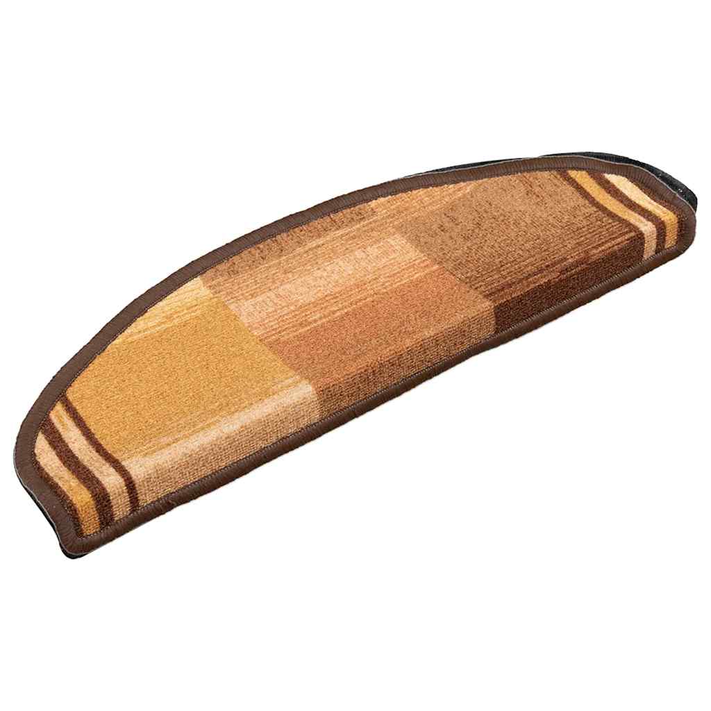 Selvklebende trappematter 10 stk 65x21x4 cm brun