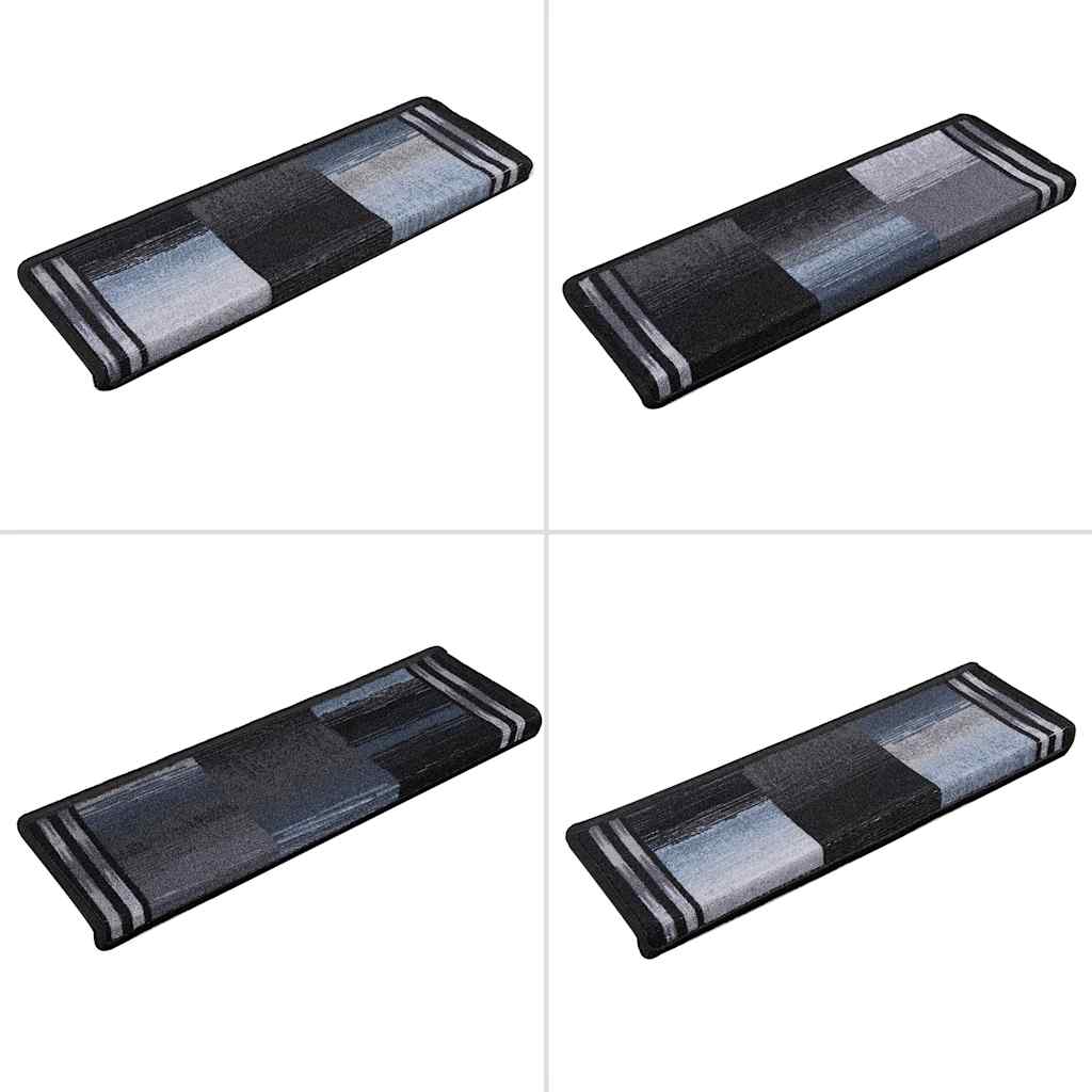 Selvklebende trappematter 10 stk 65x21x4 cm svart og grå