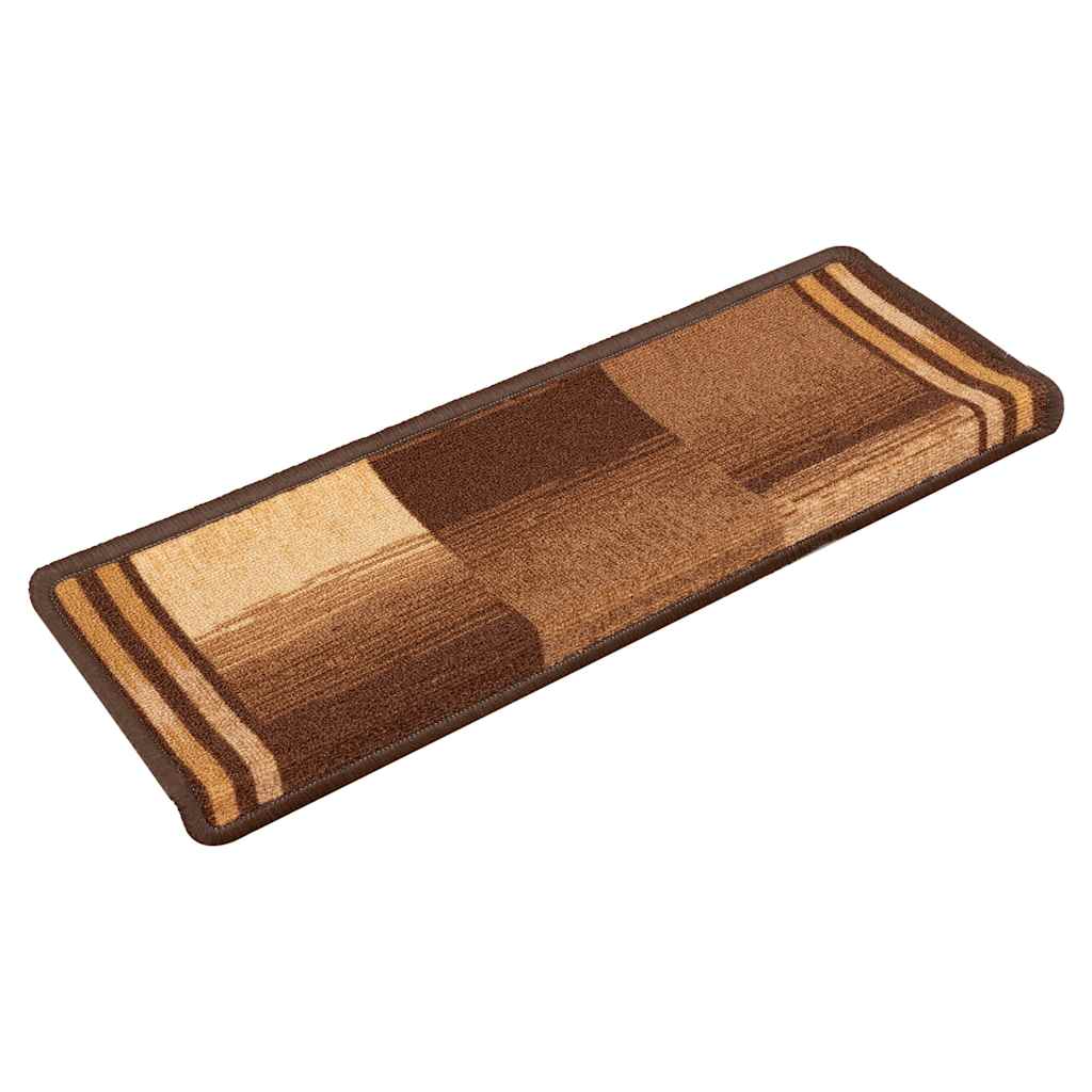 Selvklebende trappematter 5 stk 65x21x4 cm brun
