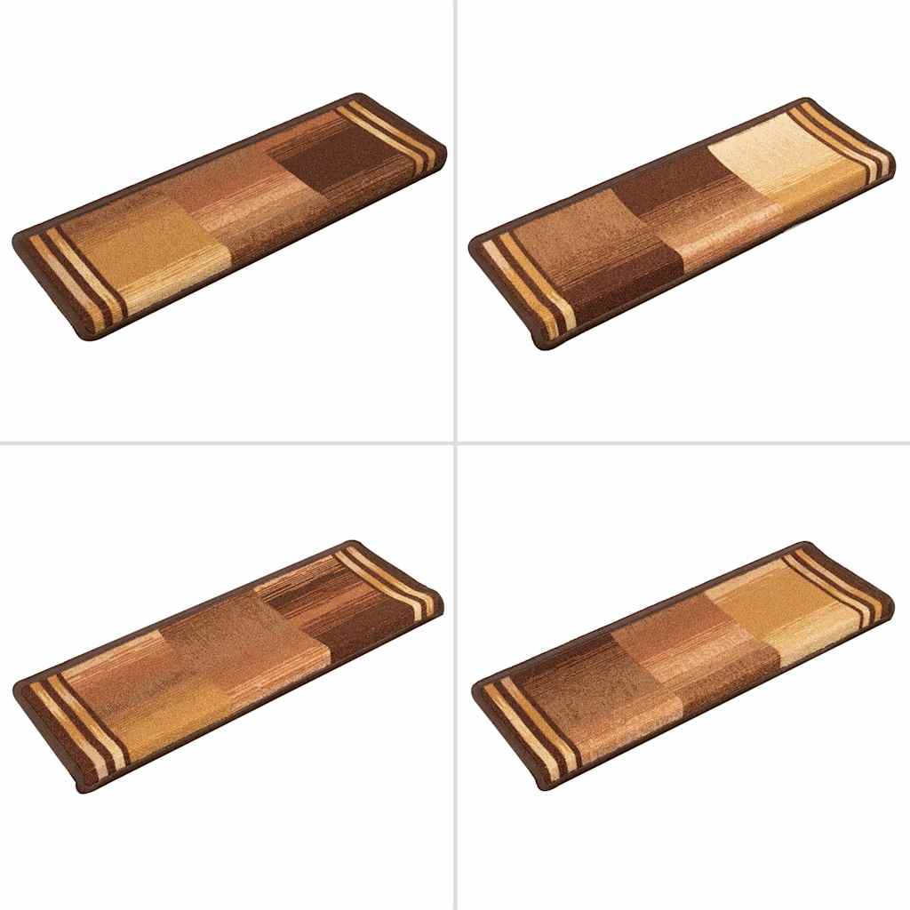 Selvklebende trappematter 5 stk 65x21x4 cm brun