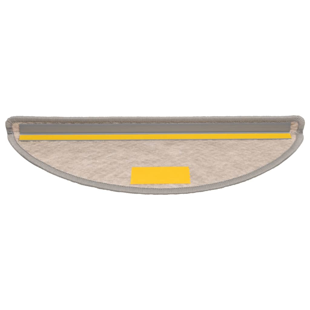 Selvklebende trappematter sisal-utseende 15 stk 56x17x3 cm sølv