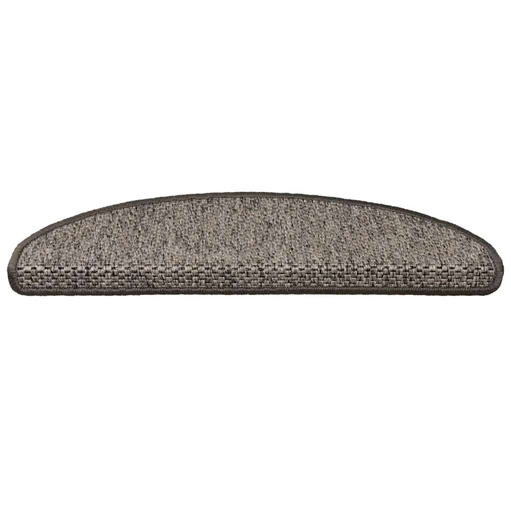 Selvklebende trappematter sisal 15 stk 65x21x4 cm grå og beige