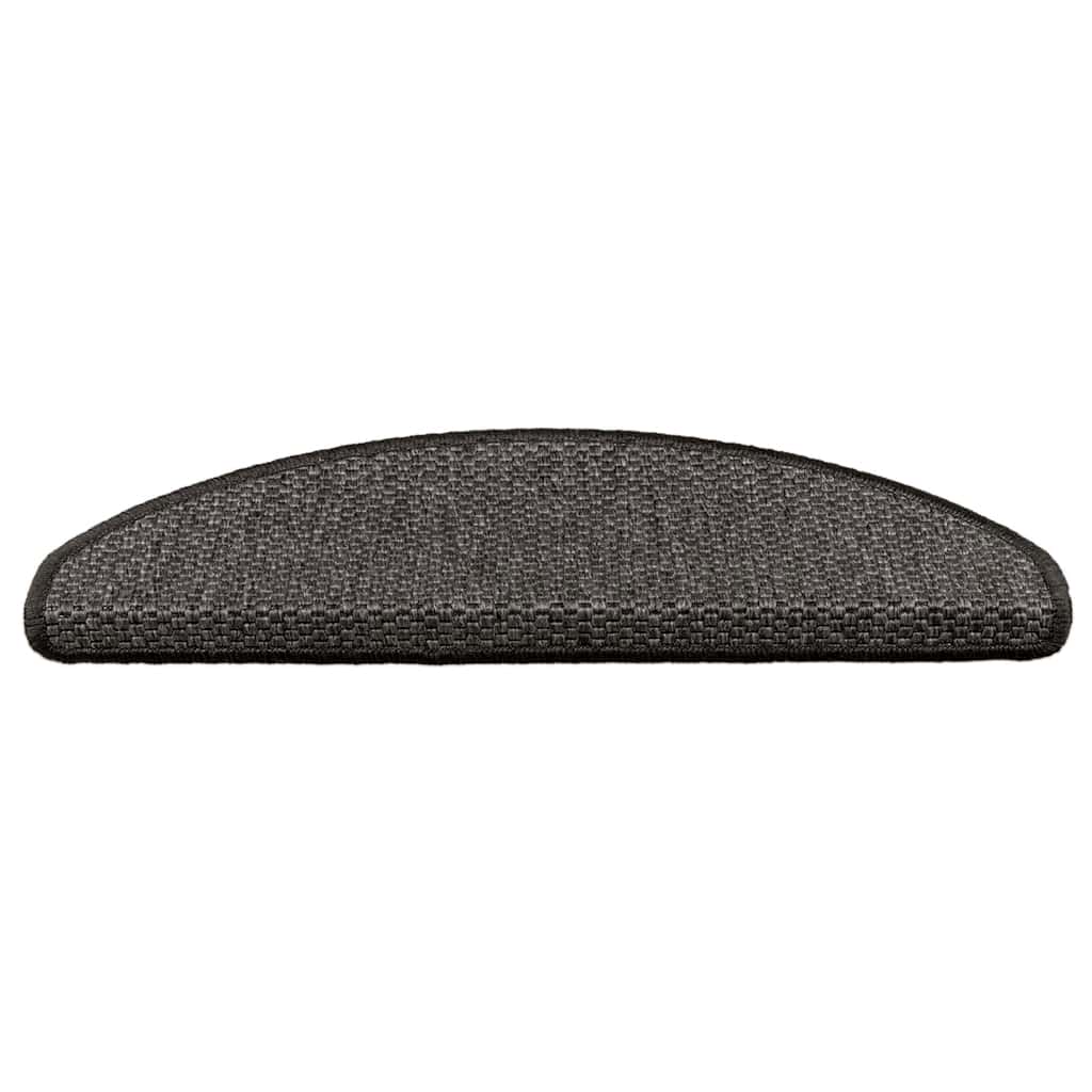 Selvklebende trappematter sisal 15 stk 65x21x4 cm antrasitt
