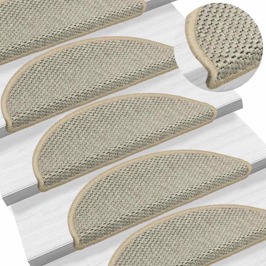 Selvklebende trappematter sisal 15 stk 65x21x4 cm lysegrønn