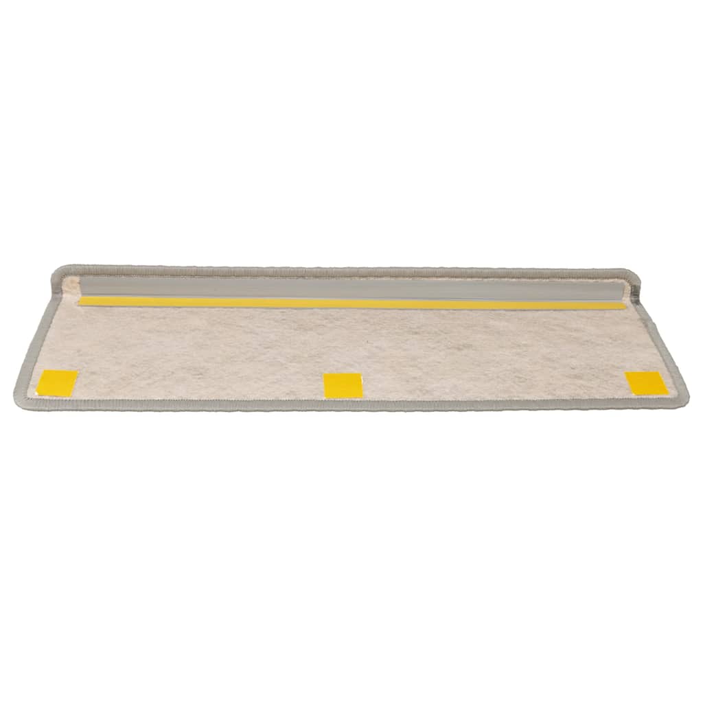 Selvklebende trappematter sisal-utseende 15 stk 65x21x4 cm sølv