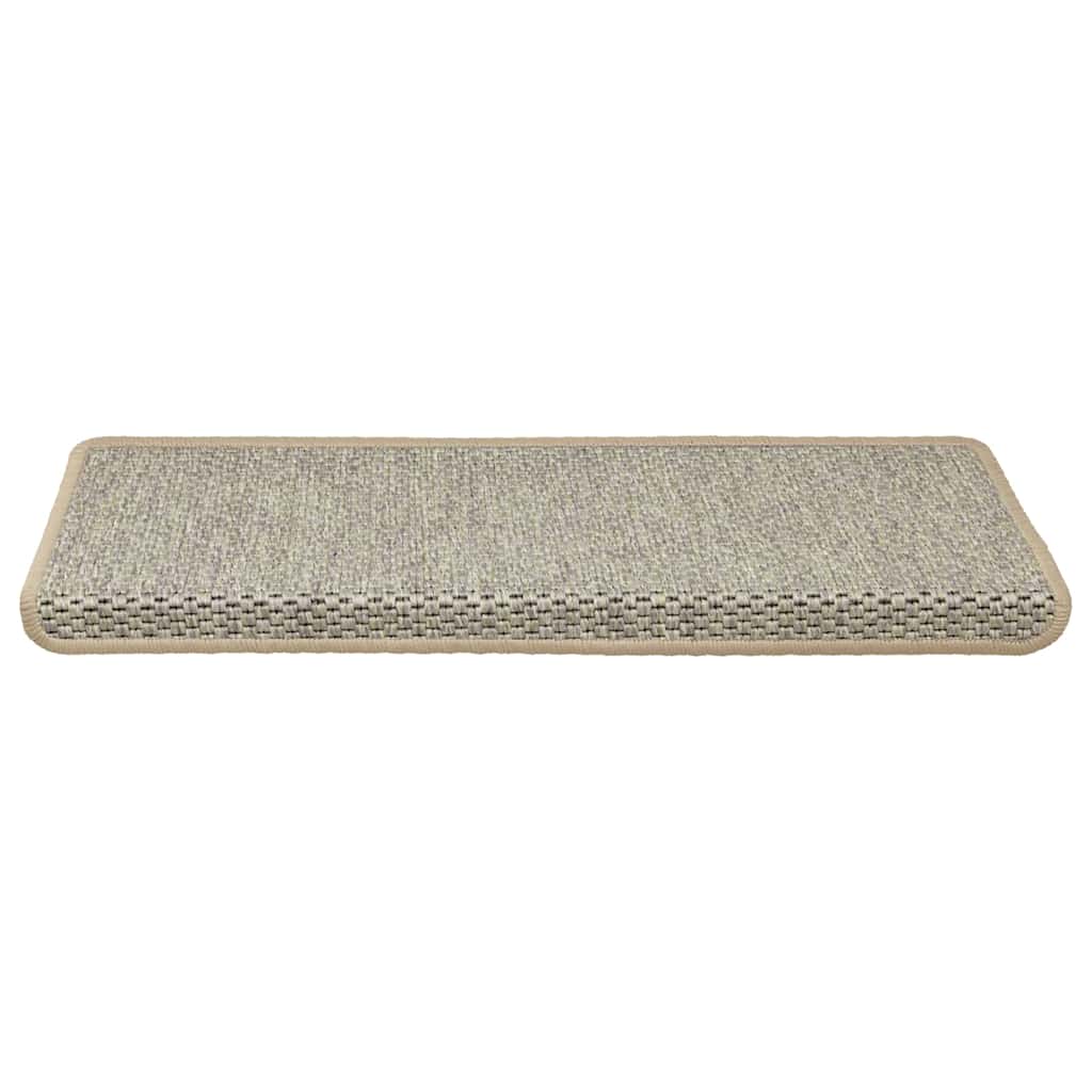 Selvklebende trappematter sisal 15 stk 65x21x4 cm lysegrønn