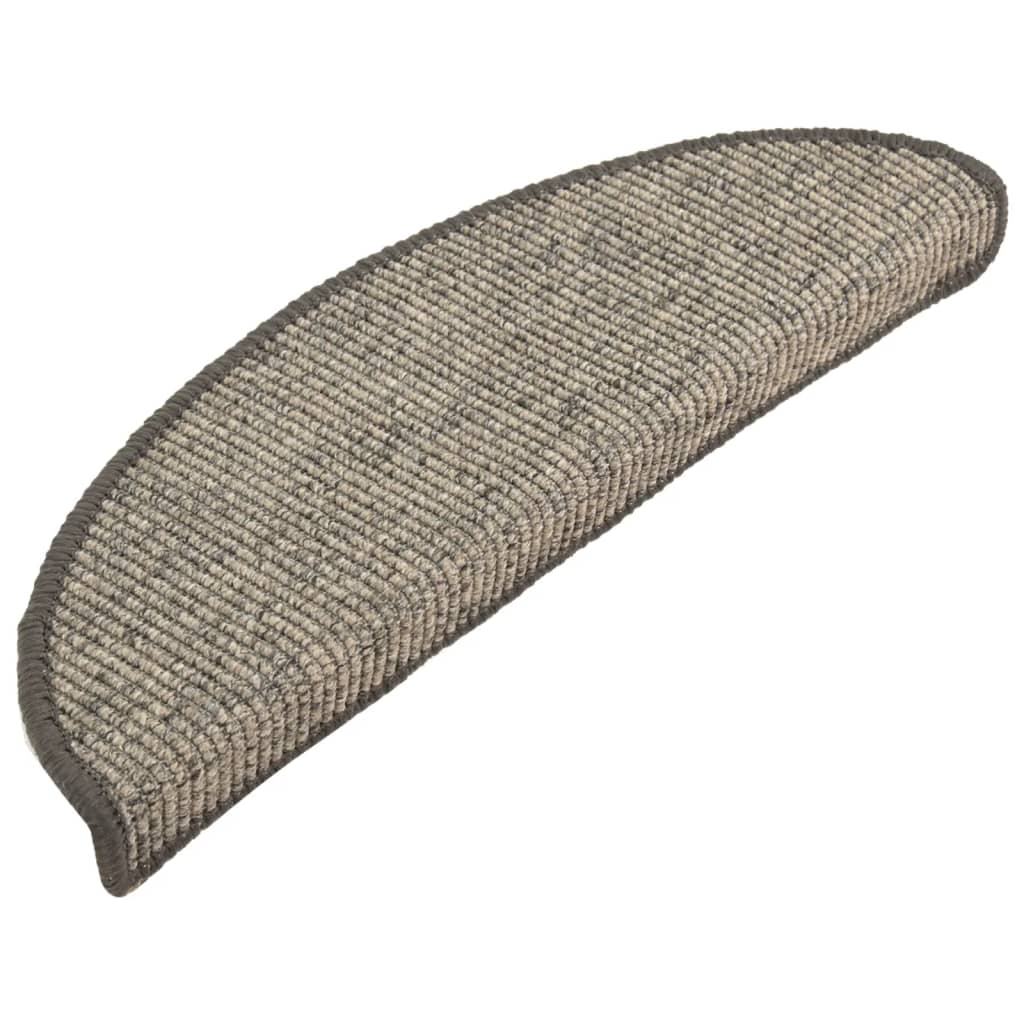 Trappematter 15 stk 56x17x3 cm beige og grå halvrund