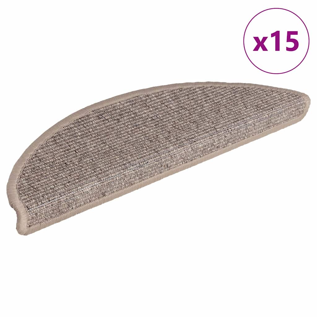 Trappematter 15 stk 56x17x3 cm mørk beige halvrund
