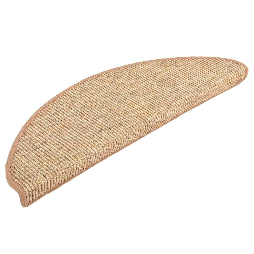 Trappematter 15 stk 56x17x3 cm lysebrune halvrund