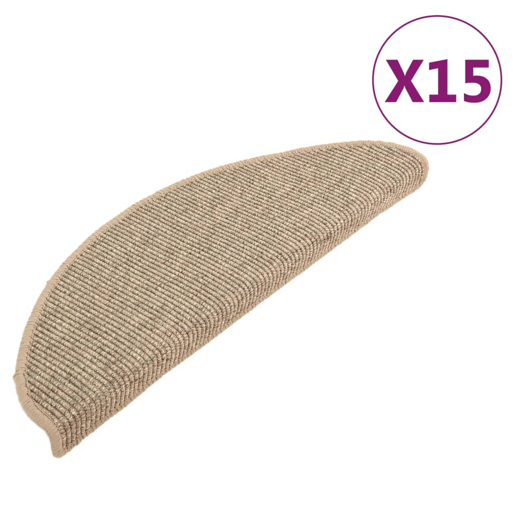 Trappematter 15 stk 65x21x4 cm mørk beige halvrund store