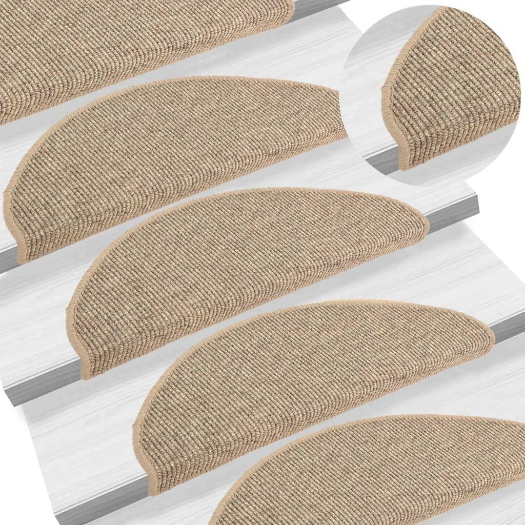 Trappematter 15 stk 65x21x4 cm mørk beige halvrund store
