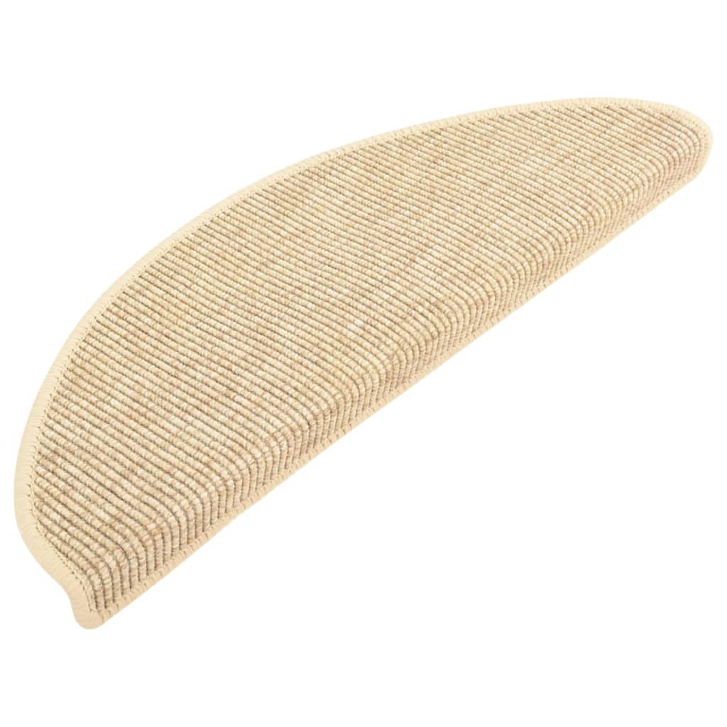 Trappematter 15 stk 65x21x4 cm lys beige halvrund store