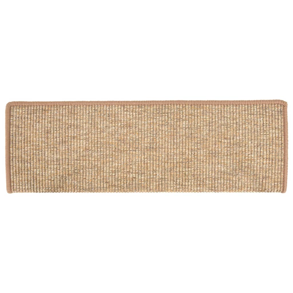 Trappematter 15 stk 65x21x4 cm lysebrune rektangulære kanter