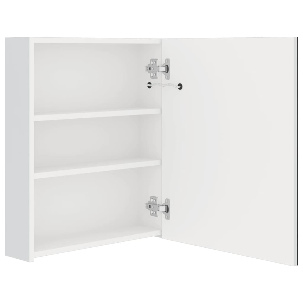 LED-speilskap til bad blank hvit 50x14x60 cm
