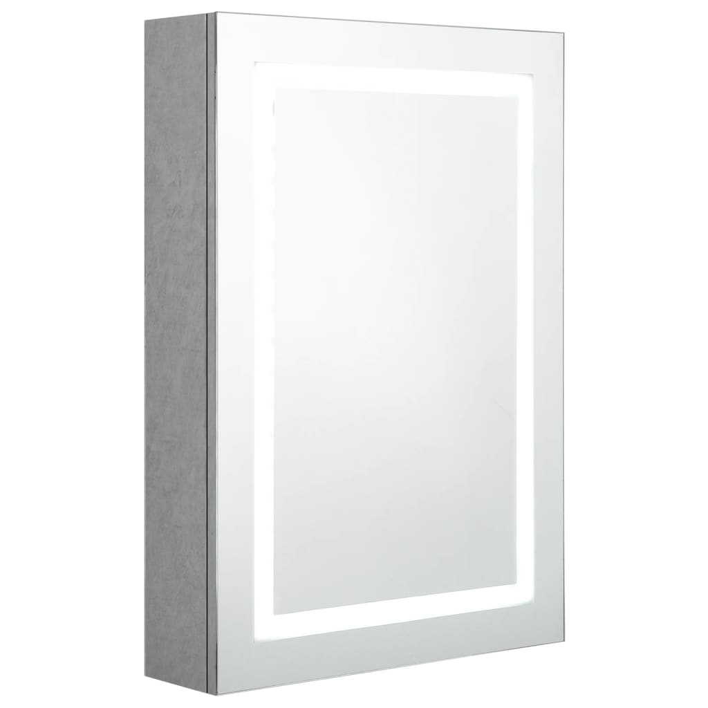 LED-speilskap til bad betonggrå 50x13x70 cm