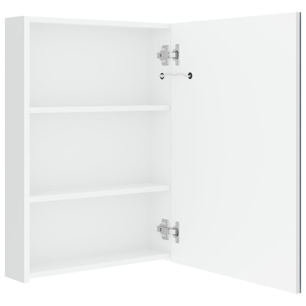 LED-speilskap til bad blank hvit 50x13x70 cm