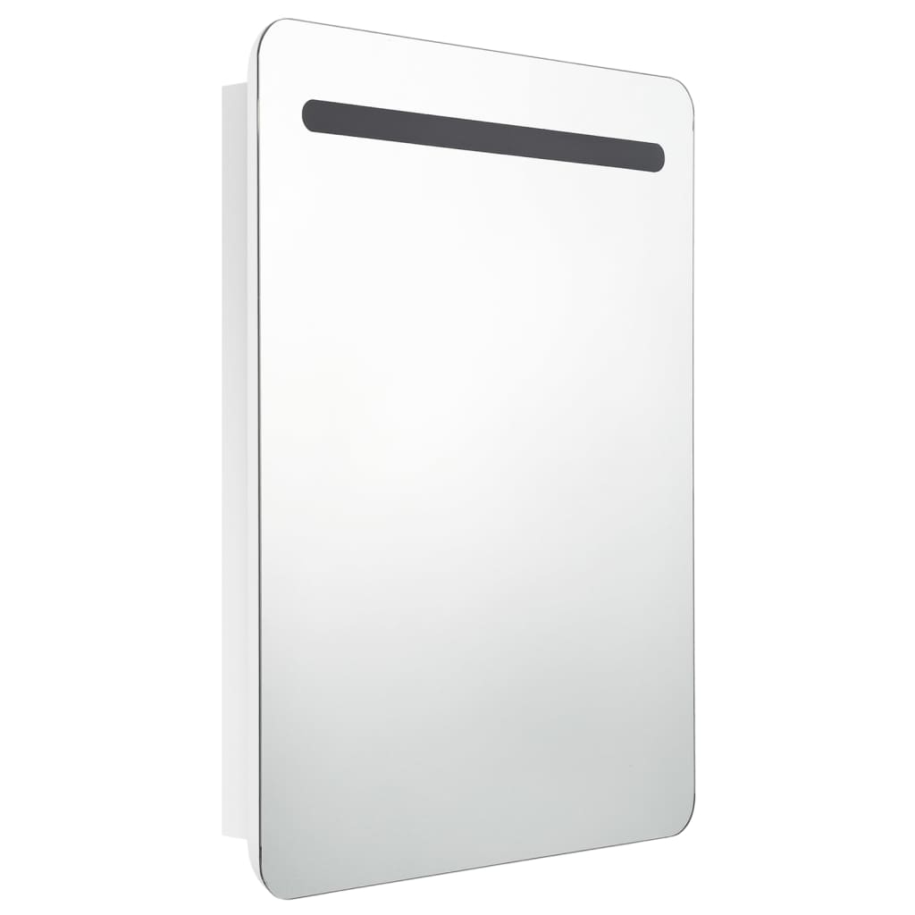 LED-speilskap til bad blank hvit 60x11x80 cm