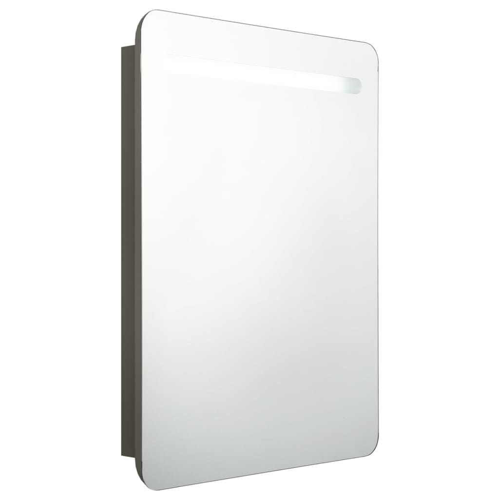 LED-speilskap til bad antrasitt 60x11x80 cm