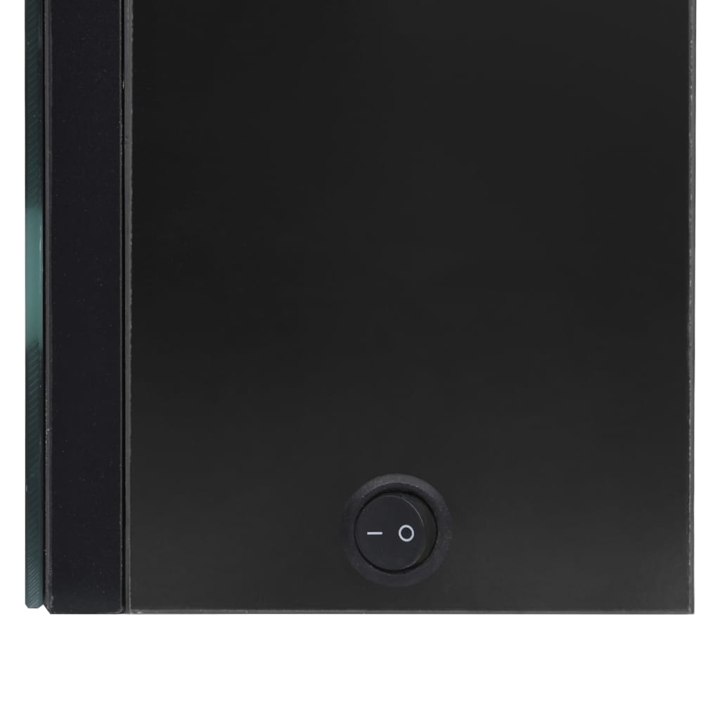 LED-speilskap til bad blank svart 62x14x60 cm
