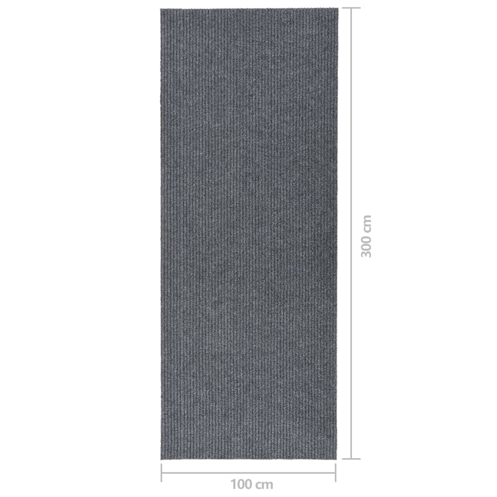 Smussfangende teppeløper grå 100x300 cm