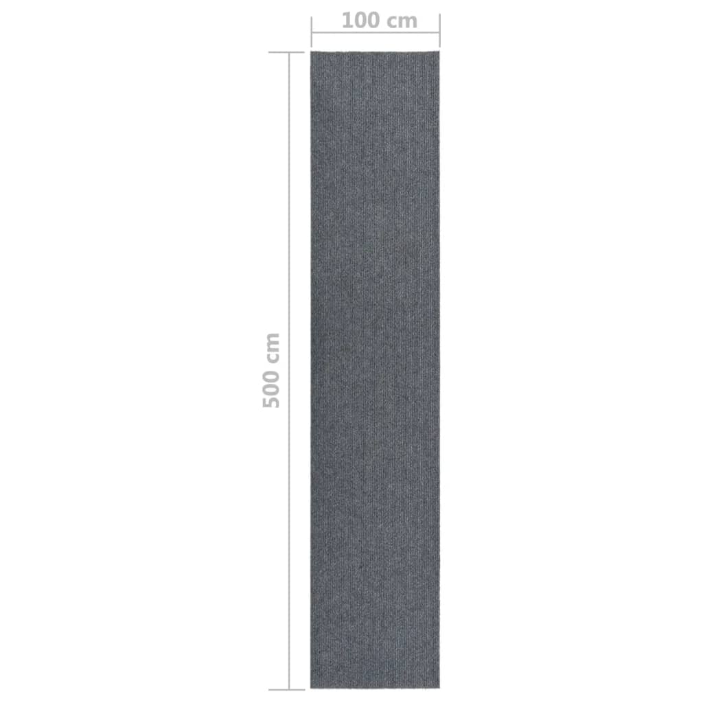 Smussfangende teppeløper 100x500 cm grå