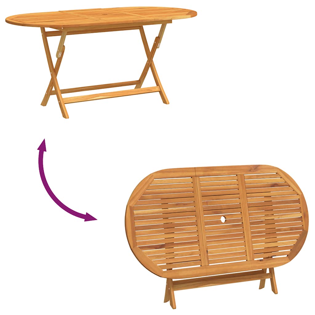 Sammenleggbart hagebord 160x85x75 cm heltre eukalyptus
