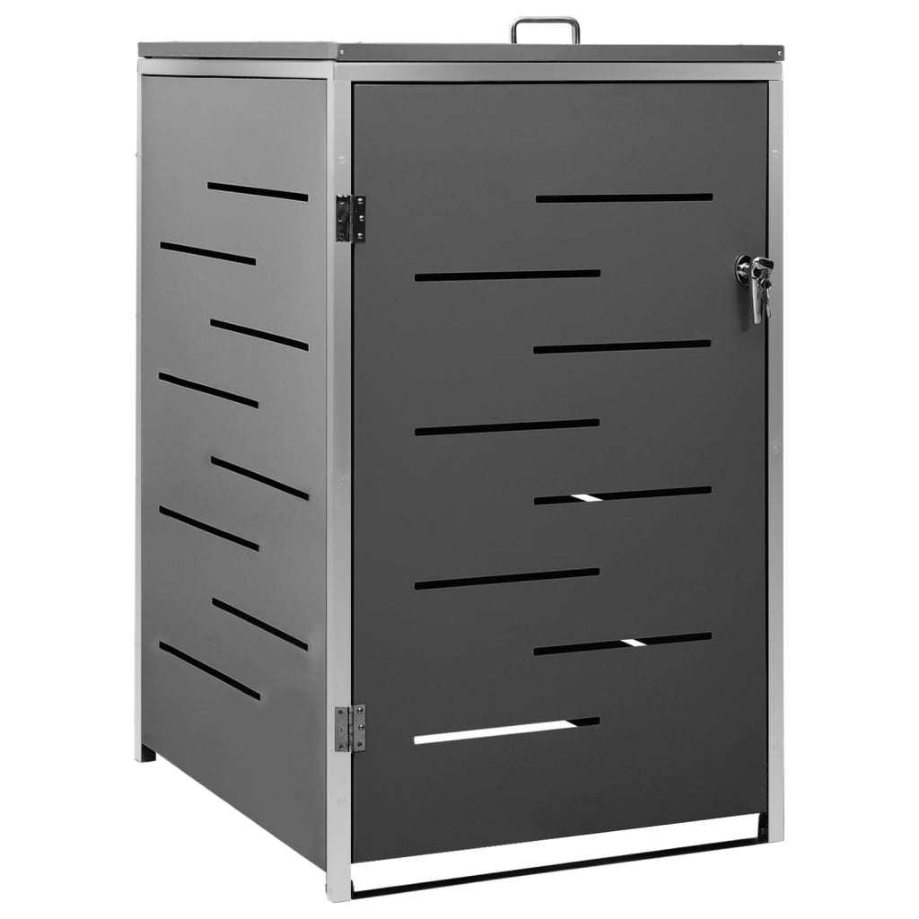 Søppeldunkskur enkelt 69x77,5x112,5 cm rustfritt stål