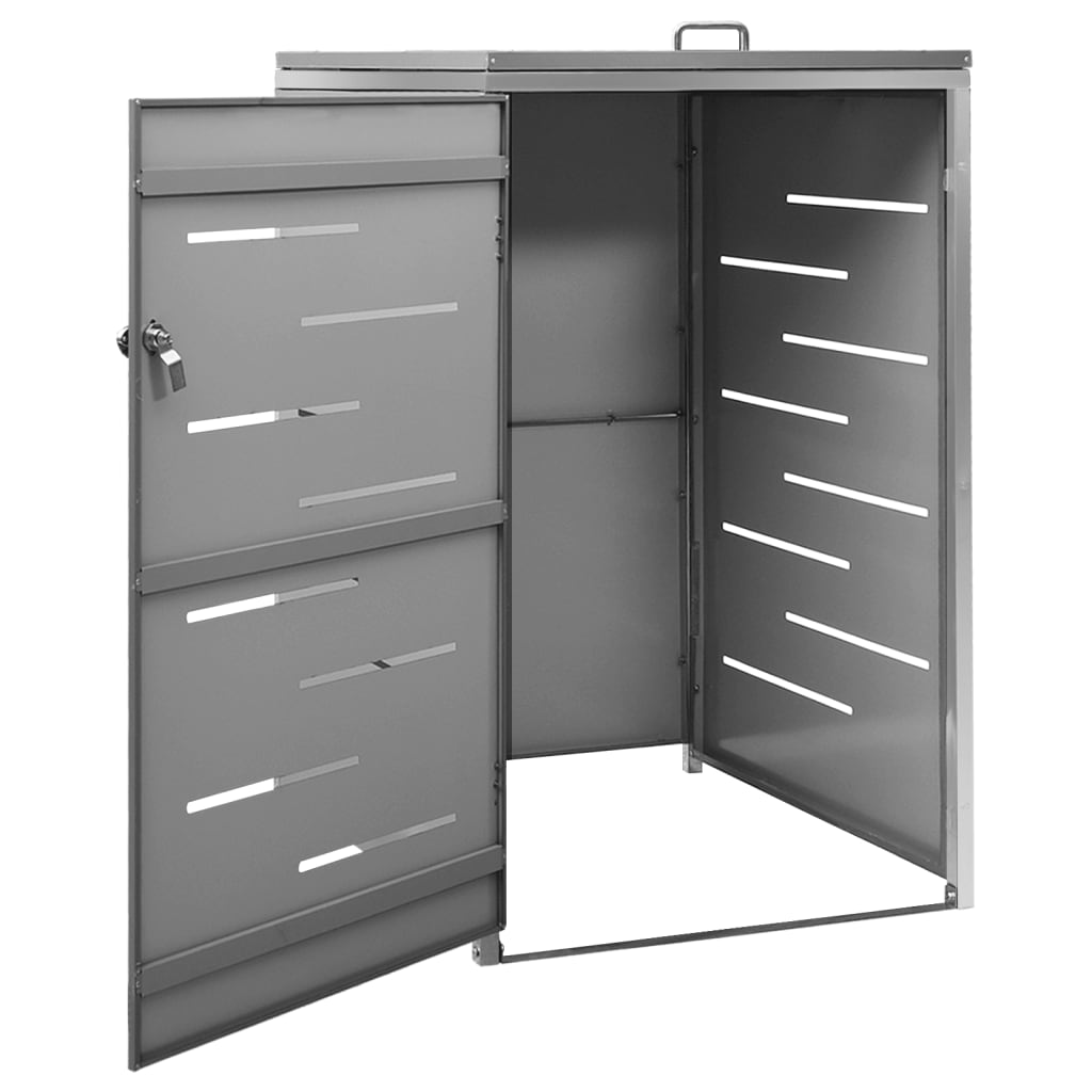 Søppeldunkskur enkelt 69x77,5x112,5 cm rustfritt stål