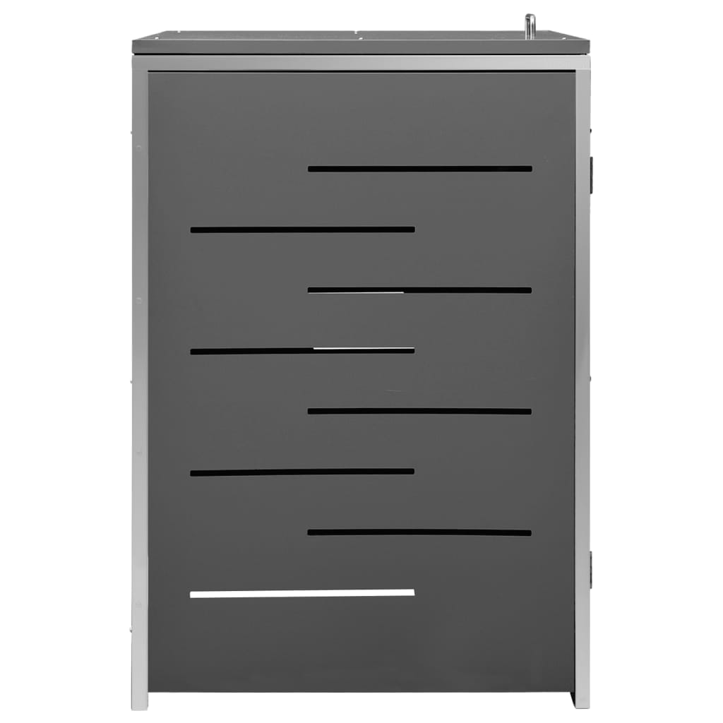 Søppeldunkskur enkelt 69x77,5x112,5 cm rustfritt stål