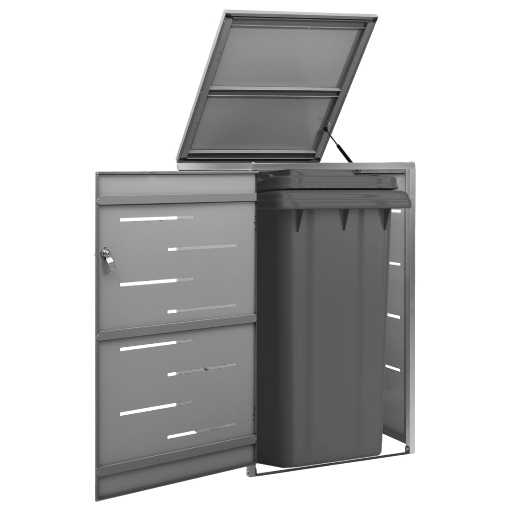 Søppeldunkskur enkelt 69x77,5x112,5 cm rustfritt stål