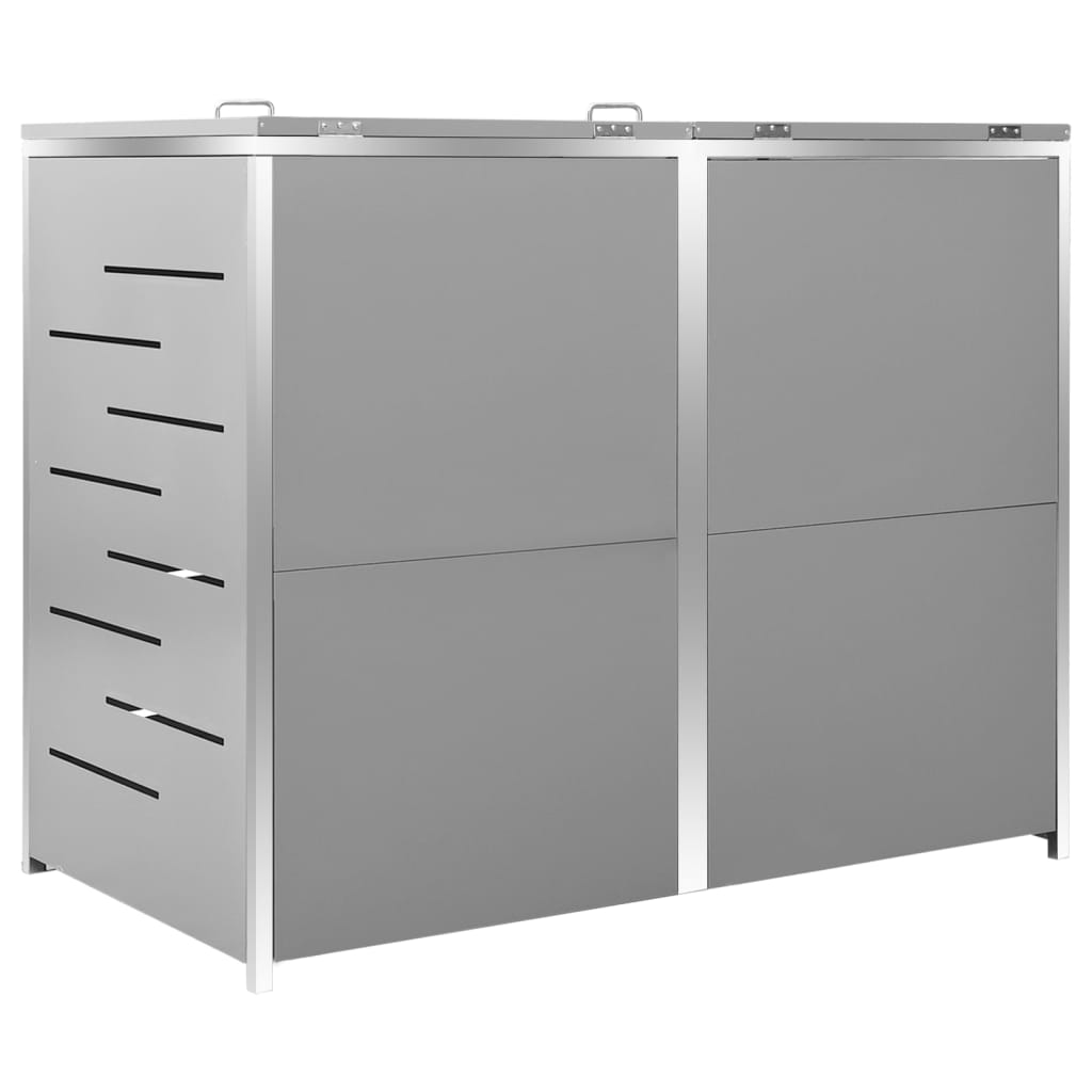 Søppeldunkskur dobbelt 138x77,5x115 cm rustfritt stål